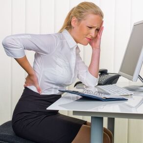 lumbale Osteochondrose bei sitzender Tätigkeit